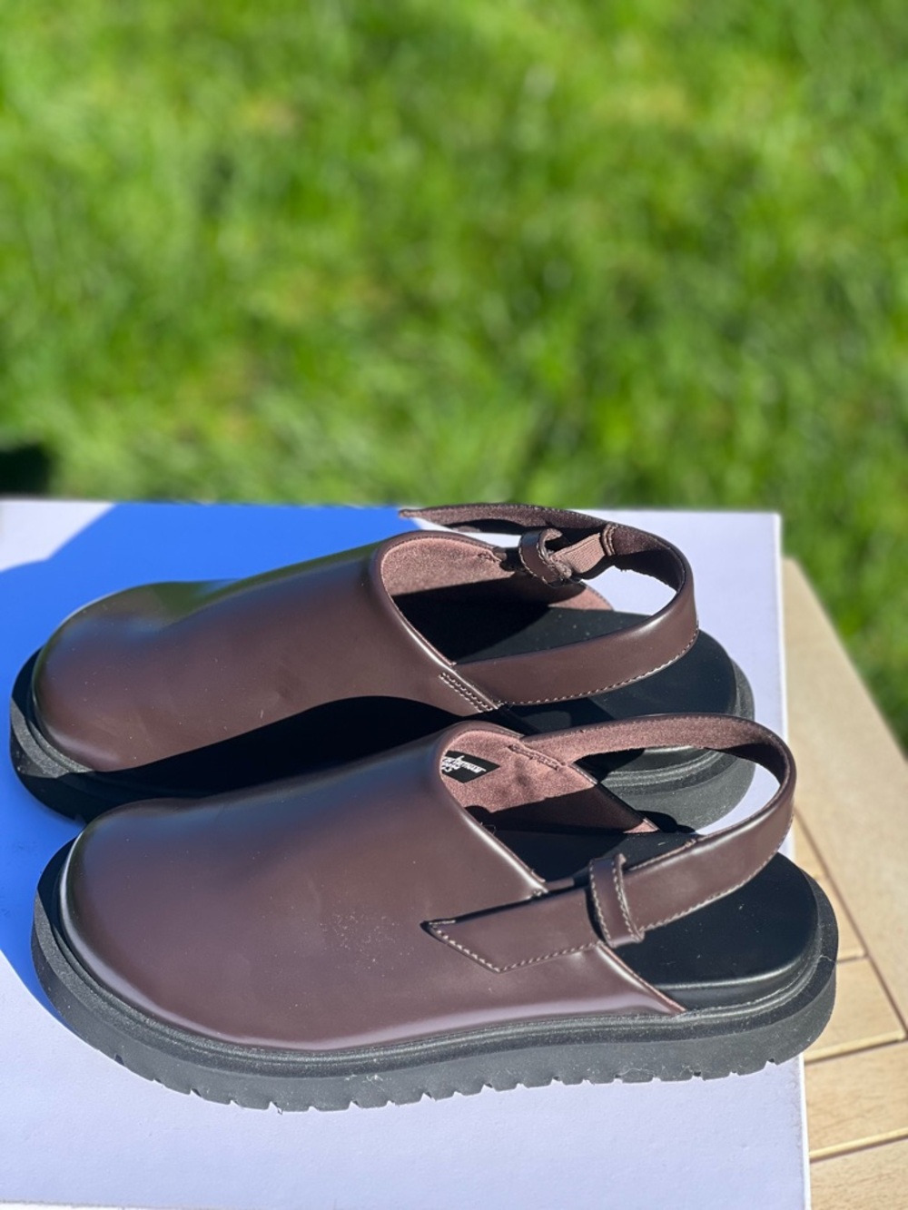 Uniqlo Limited edition Chunky Brown Leather Strap Sandals size L Unisex New!